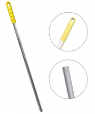 Ручка для держателя мопов без резьбы, 140 см, d=22 мм, алюминий, жёлтый, кольцо