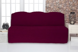 Чехол на трехместный диван без подлокотников и оборки Venera, цвет бордовый