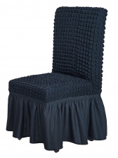 Чехол на стул с оборкой Venera, цвет темный-серый, 1 предмет