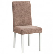 Чехол на стул плюшевый Venera, цвет коричневый, 1 предмет