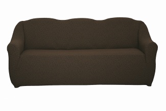 Чехол на трёхместный диван без оборки Venera "Жаккард", цвет коричневый