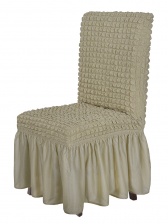 Чехол на стул с оборкой Venera, цвет светло-бежевый, 1 предмет