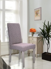 Чехол на стул без оборки Venera "Жаккард", цвет серо-бежевый, 1 предмет
