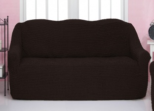 Чехол на трехместный диван без оборки CONCORDIA, цвет тёмно-коричневый