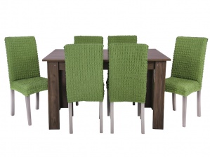 Чехлы на стулья без оборки Venera, цвет оливковый, комплект 6 штук
