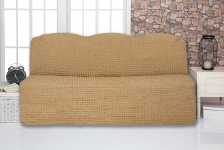 Чехол на трехместный диван без подлокотников и оборки Venera, цвет светло-коричневый