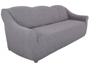 Чехол на трёхместный диван без оборки Venera "Жаккард", цвет серо-бежевый