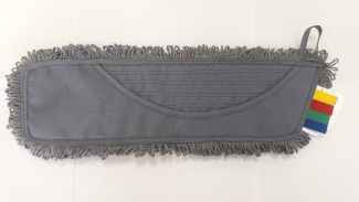Насадка для швабры плоская (моп), 50 см, хлопок, единый карман с вырезом, серый