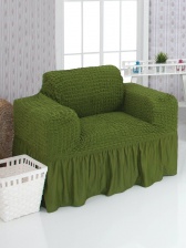 Чехол на кресло с оборкой Venera, цвет зеленый