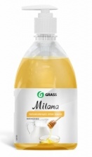 Жидкое крем-мыло Grass "Milana", Молоко и мед с дозатором 500 мл.