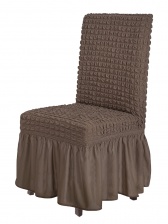 Чехол на стул с оборкой Venera, цвет коричневый, 1 предмет