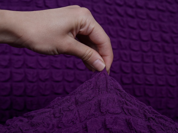 Чехол на трехместный диван без подлокотников и оборки Venera, цвет фиолетовый фото 4