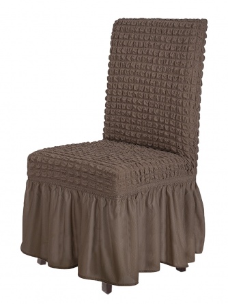 Чехлы на стулья с оборкой Venera, цвет коричневый, комплект 6 штук фото 7