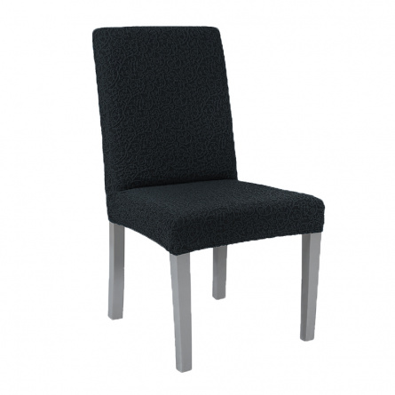 Чехол на стул без оборки Venera "Жаккард", цвет темно-серый, 1 предмет фото 1
