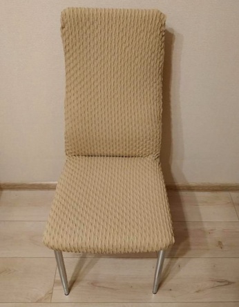 Чехол на стул без оборки Venera, цвет бежевый, 1 предмет фото 5