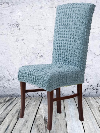 Чехол на стул без оборки Venera, цвет серо-голубой, 1 предмет фото 7