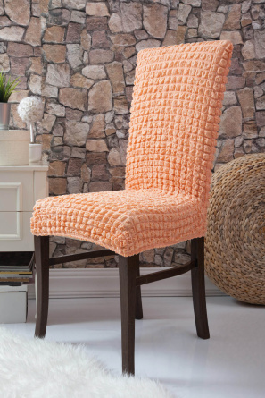Чехол на стул без оборки Venera, цвет персиковый, 1 предмет фото 1