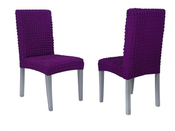 Чехлы на стулья без оборки Venera, цвет фиолетовый, комплект 6 штук фото 2