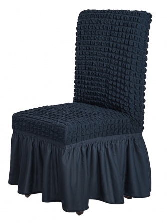 Чехлы на стулья с оборкой Venera, цвет темно-серый, комплект 6 штук фото 5