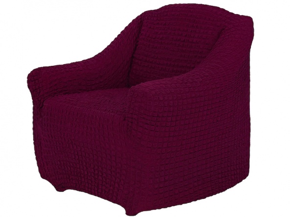 Чехол на кресло без оборки Venera, цвет бордовый фото 4