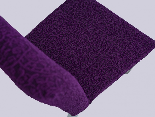 Чехлы на стулья без оборки Venera "Жаккард", цвет фиолетовый, комплект 6 штук фото 2