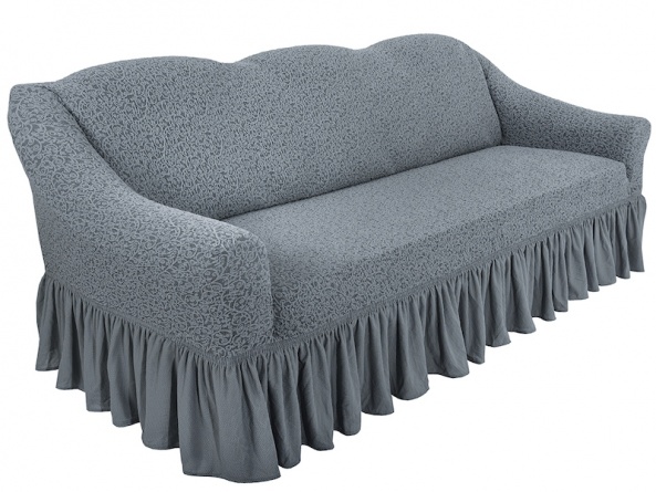 Комплект чехлов на трехместный диван и кресла Venera "Жаккард", цвет серый, 3 предмета фото 9