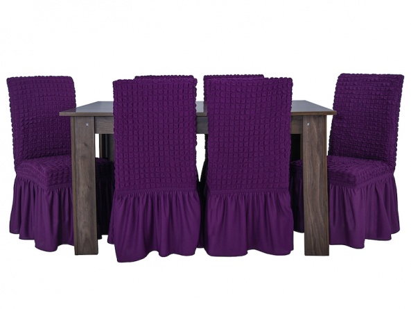 Чехол на стул с оборкой Venera, цвет фиолетовый, 1 предмет фото 4
