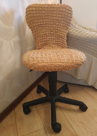 Чехол на стул без оборки Venera, цвет светло-коричневый, 1 предмет фото 8