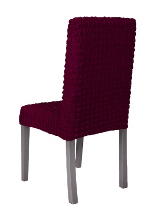 Чехлы на стулья без оборки Venera, цвет бордовый, комплект 6 штук фото 4