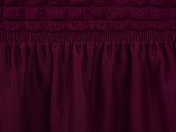 Чехол на угловой диван с оборкой Venera, цвет бордовый фото 7