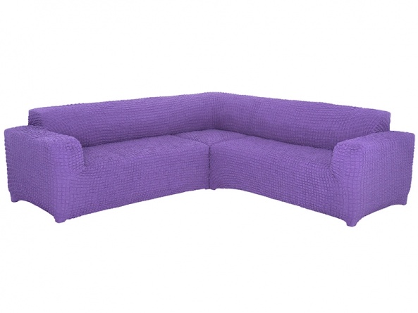 Чехол на угловой диван без оборки Concordia, цвет сиреневый фото 5