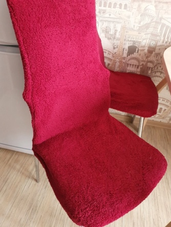 Чехлы на стулья плюшевые Venera, цвет бордовый, комплект 6 штук фото 2