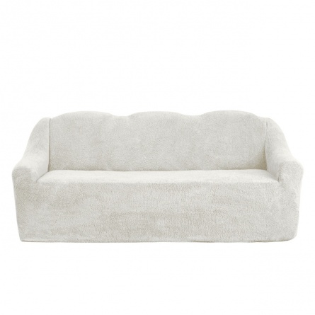 Чехол на трёхместный диван плюшевый Venera, цвет молочный фото 1