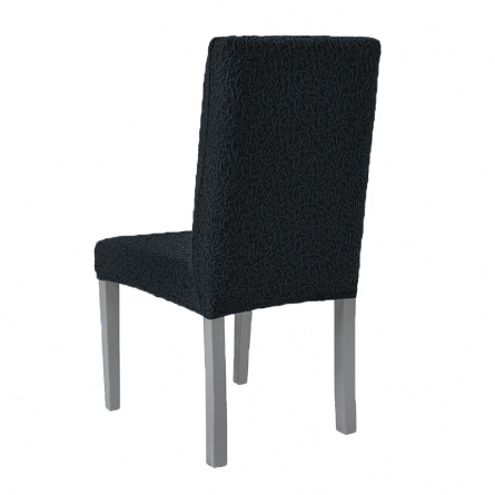 Чехол на стул без оборки Venera "Жаккард", цвет темно-серый, 1 предмет фото 2