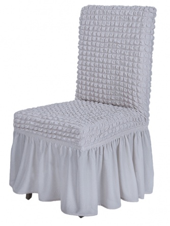 Чехол на стул с оборкой Venera, цвет белый, 1 предмет фото 1