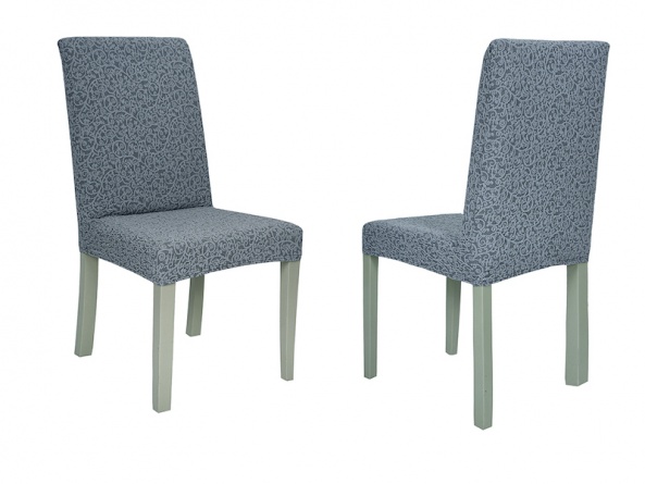 Чехлы на стулья без оборки Venera "Жаккард", цвет серый, комплект 6 штук фото 2