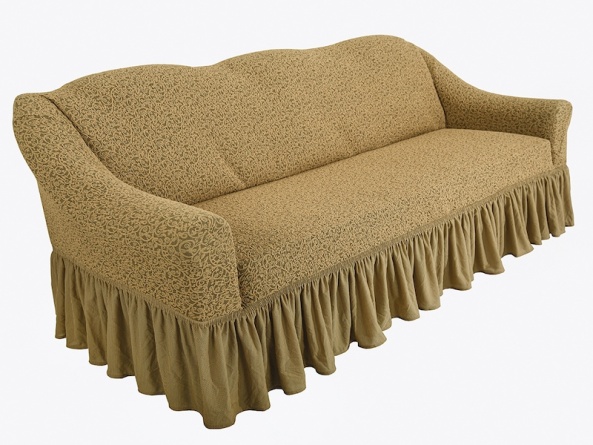 Комплект чехлов на трехместный диван и кресла Venera "Жаккард", цвет светло-коричневый, 3 предмета фото 9