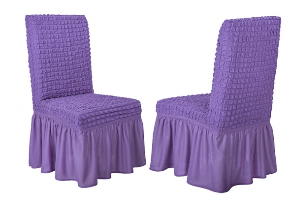 Чехол на стул с оборкой Venera, цвет сиреневый, 1 предмет фото 4