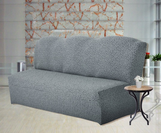 Чехол на трёхместный диван без подлокотников Venera, жаккард, цвет серый фото 1