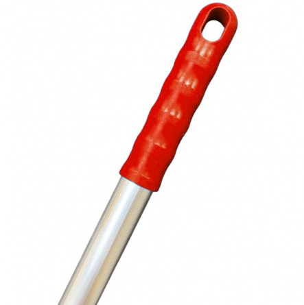 Ручка для держателя мопов без резьбы, 140 см, d=22 мм, алюминий, красный, кольцо фото 2