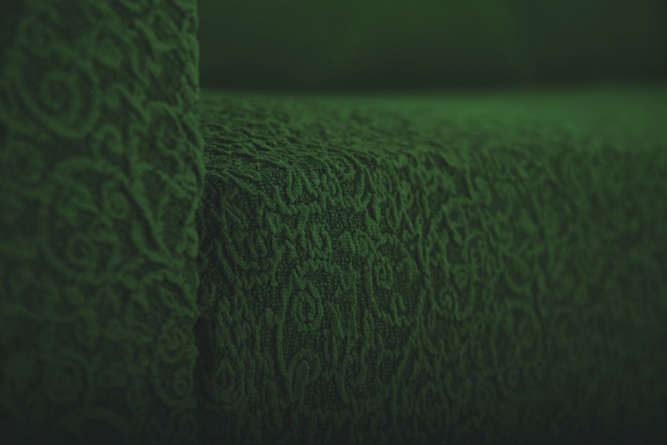 Чехол на трёхместный диван с оборкой Venera "Жаккард", цвет зелёный фото 8