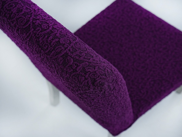 Чехол на стул без оборки Venera "Жаккард", цвет фиолетовый, 2 штуки фото 4