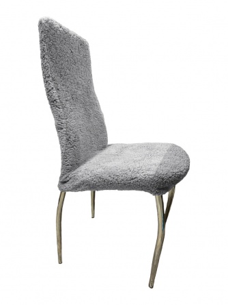 Чехлы на стулья плюшевые Venera, цвет серый, комплект 6 штук фото 6