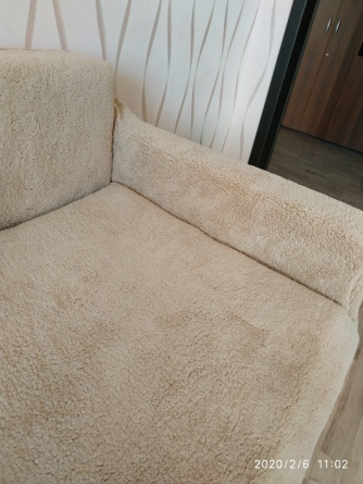 Чехол на трёхместный диван плюшевый Venera, цвет бежевый фото 6
