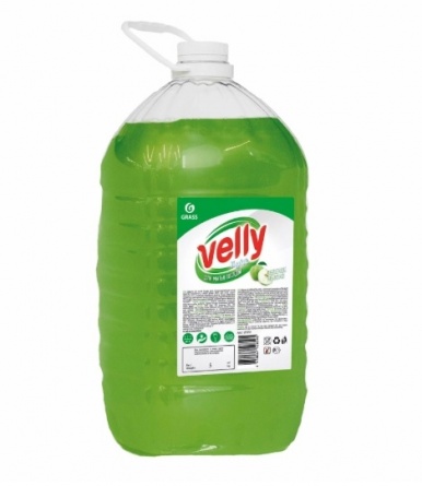Grass 125469 Средство для мытья посуды "Velly" light зеленое яблоко 5 л фото 1