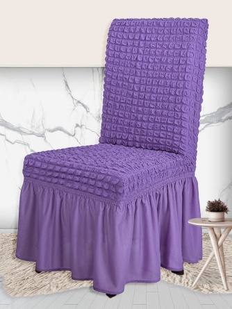 Чехол на стул с оборкой Venera, цвет сиреневый, 1 предмет фото 7