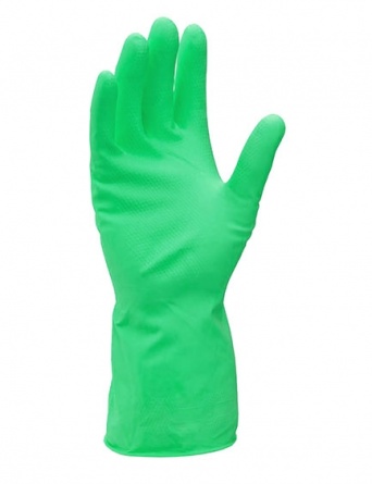 Перчатки хозяйственные особопрочные, инд. упак., зеленые, пара, размер L																 фото 1