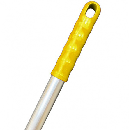 Ручка для держателя мопов без резьбы, 140 см, d=22 мм, алюминий, жёлтый, кольцо фото 3