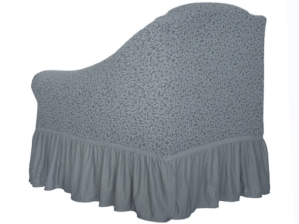 Комплект чехлов на трехместный диван и кресла Venera "Жаккард", цвет серый, 3 предмета фото 3