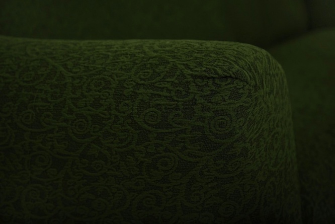 Чехол на трёхместный диван без оборки Venera "Жаккард", цвет зелёный фото 7